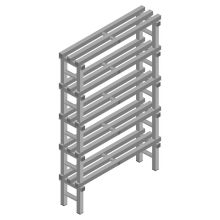 Kunststof stelling REA Euro Grey 1650x1000x300 mm (hxbxd) 5 niveaus