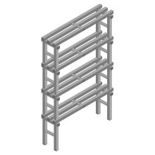 Kunststof stelling REA Euro Grey 1750x1000x300 mm (hxbxd) 4 niveaus