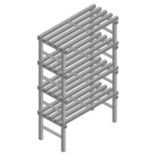 Kunststof stelling REA Euro Grey 1750x1000x500 mm (hxbxd) 4 niveaus