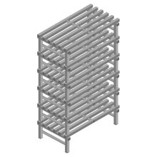 Kunststof stelling REA Euro Grey 1750x1000x600 mm (hxbxd) 6 niveaus