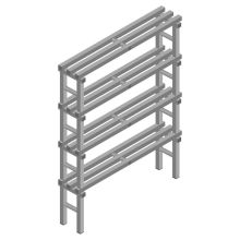 Kunststof stelling REA Euro Grey 1750x1200x300 mm (hxbxd) 4 niveaus