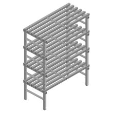 Kunststof stelling REA Euro Grey 1750x1200x600 mm (hxbxd) 4 niveaus