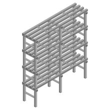 Kunststof stelling REA Euro Grey 1750x1500x400 mm (hxbxd) 4 niveaus