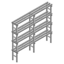 Kunststof stelling REA Euro Grey 1750x1800x300 mm (hxbxd) 4 niveaus
