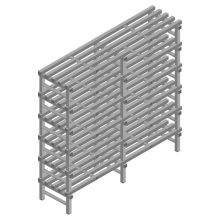Kunststof stelling REA Euro Grey 1750x1800x500 mm (hxbxd) 6 niveaus