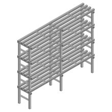 Kunststof stelling REA Euro Grey 1750x2000x400 mm (hxbxd) 4 niveaus