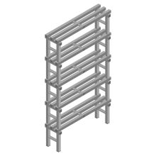 Kunststof stelling REA Euro Grey 1850x1000x300 mm (hxbxd) 5 niveaus