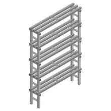 Kunststof stelling REA Euro Grey 1850x1200x300 mm (hxbxd) 5 niveaus