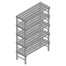 Kunststof stelling REA Euro Grey 1850x1200x500 mm (hxbxd) 5 niveaus