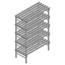 Kunststof stelling REA Euro Grey 1850x1200x600 mm (hxbxd) 5 niveaus