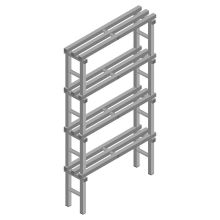 Kunststof stelling REA Euro Grey 1900x1000x300 mm (hxbxd) 4 niveaus