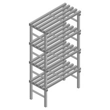 Kunststof stelling REA Euro Grey 1900x1000x500 mm (hxbxd) 4 niveaus