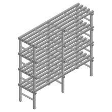 Kunststof stelling REA Euro Grey 1900x1800x500 mm (hxbxd) 4 niveaus