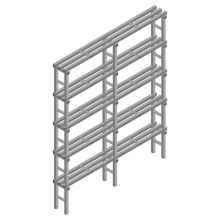 Kunststof stelling REA Euro Grey 2050x1500x300 mm (hxbxd) 5 niveaus