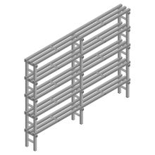 Kunststof stelling REA Euro Grey 2050x1800x300 mm (hxbxd) 5 niveaus