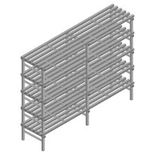 Kunststof stelling REA Euro Grey 2050x1800x600 mm (hxbxd) 5 niveaus