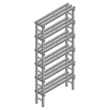 Kunststof stelling REA Euro Grey 2250x1000x300 mm (hxbxd) 6 niveaus