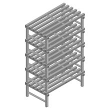 Kunststof stelling REA Euro Grey 2250x1000x600 mm (hxbxd) 5 niveaus