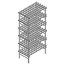 Kunststof stelling REA Euro Grey 2250x1000x600 mm (hxbxd) 6 niveaus