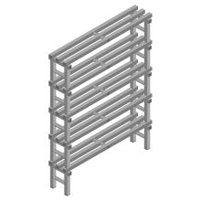 Kunststof stelling REA Euro Grey 2250x1200x300 mm (hxbxd) 5 niveaus