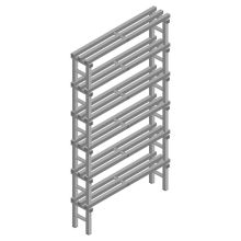 Kunststof stelling REA Euro Grey 2250x1500x300 mm (hxbxd) 6 niveaus