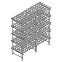 Kunststof stelling REA Euro Grey 2250x1500x600 mm (hxbxd) 5 niveaus