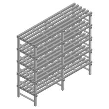 Kunststof stelling REA Euro Grey 2250x1800x600 mm (hxbxd) 5 niveaus