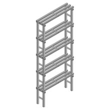Kunststof stelling REA Euro Grey 2450x1000x300 mm (hxbxd) 5 niveaus