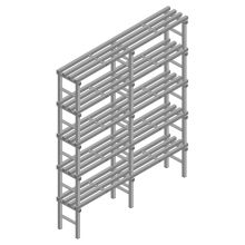 Kunststof stelling REA Euro Grey 2450x2000x400 mm (hxbxd) 5 niveaus