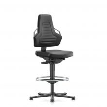 Bimos werkstoel Nexxit met glijders en voetenring Grijs