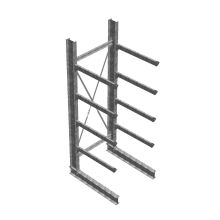 Zware draagarmstelling thermisch verzinkt enkelzijdig 3500x1000x1200mm (hxbxd) 4 niveaus beginsectie