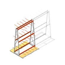 Stelling voor verticale opslag AR dubbelzijdig 2500x1850x1700 mm (hxbxd) 3 niveaus beginsectie