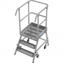 Platformtrap Krause enkel R13 antislip profielrooster 3 treden 750mm