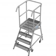 Platformtrap Krause enkel R13 antislip profielrooster 4 treden 1000mm