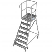 Platformtrap Krause enkel R13 antislip profielrooster 7 treden 1700mm