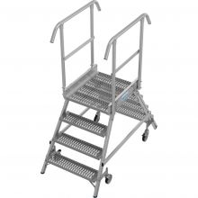 Platformtrap Krause dubbel R13 antislip profielrooster 2x4 treden 1000mm