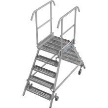 Platformtrap Krause dubbel R13 antislip profielrooster 2x5 treden 1200mm