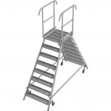 Platformtrap Krause dubbel R13 antislip profielrooster 2x8 treden 1950mm