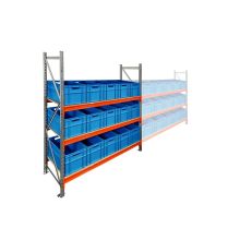 Bakkenkast AR 2000x2250x600 mm (hxbxd) 3 niveaus met 15 euronormbakken blauw beginsectie