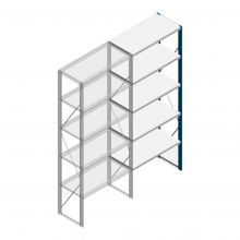 Aanbouwsectie gebruikte Nedcon legbordstelling 2000x970x500 mm (hxbxd) 5 niveaus