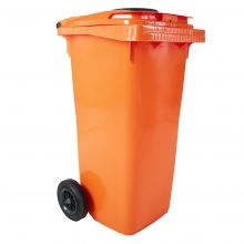 Kunststof container met rozet 120L, Oranje