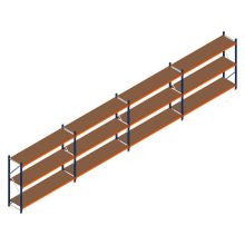 Voordeelrij grootvakstelling Kimer 1750x9250x600 mm (hxbxd) 3 niveaus met voorgemonteerde frames