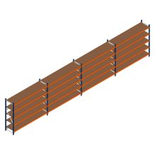 Voordeelrij grootvakstelling Kimer 1750x9250x600 mm (hxbxd) 5 niveaus met voorgemonteerde frames