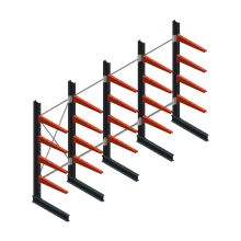 Voordeelrij medium draagarmstelling enkelzijdig 2500x4000x800mm (hxbxd) 4 niveaus 340/arm