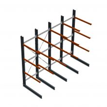 Voordeelrij zware draagarmstelling enkelzijdig 4000x4091x1500mm (hxbxd) 3 niveaus