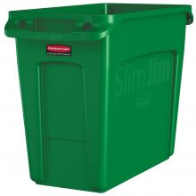Slim Jim container met luchtsleuven, 60ltr groen, Rubbermaid