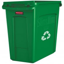 Slim Jim container met luchtsleuven, 87ltr groen, Rubbermaid