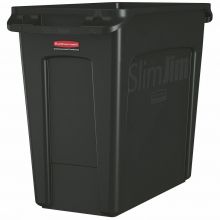 Slim Jim container met luchtsleuven, 87ltr zwart, Rubbermaid