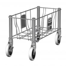 RVS dolly voor Slim Jim afvalbak enkelvoudig, voor 60 en 87ltr kleur verzinkt