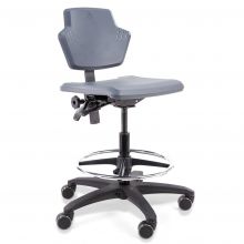 Score werkstoel Spirit 1501 met wieltjes en voetenring Zwart